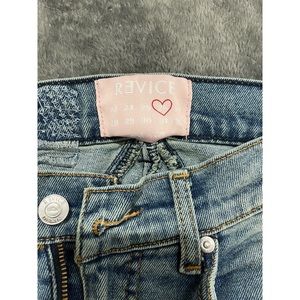 Size 26, blue jeans, flares